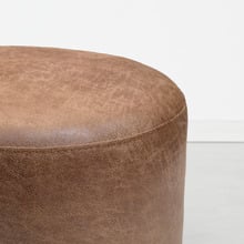 Small Round Aryal Faux Leather Ottoman